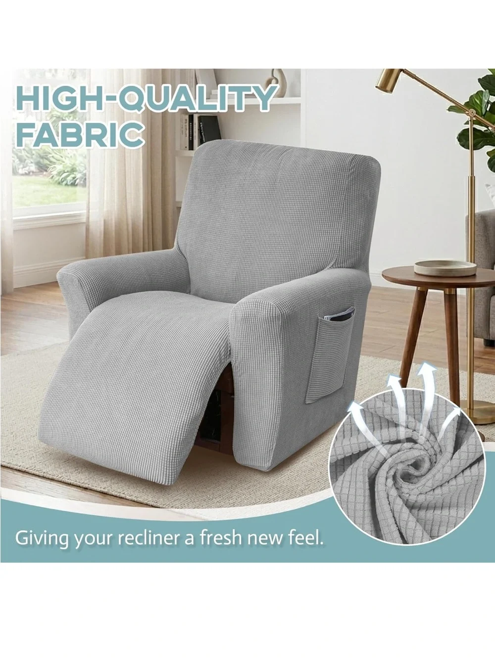 Silver recliner cover NEW